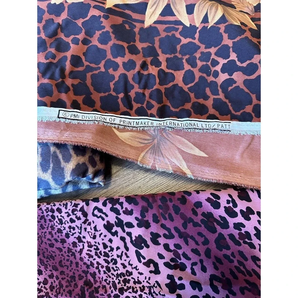 Jungle Animal Border Print Fabric Printmaker International‎ Giraffe Leopard